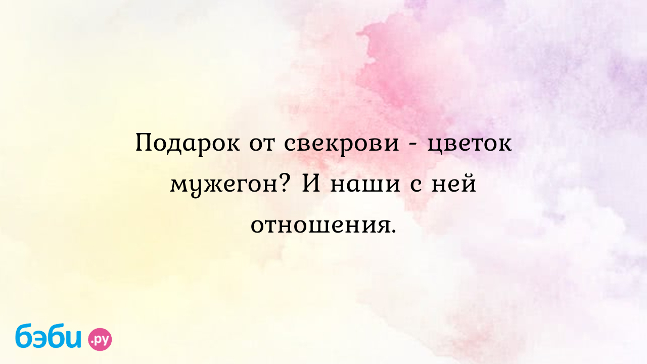 Подарок от свекрови - цветок мужегон? И наши с ней отношения. - Телефон  доверия